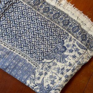 Blue floral shawl with rhinestones